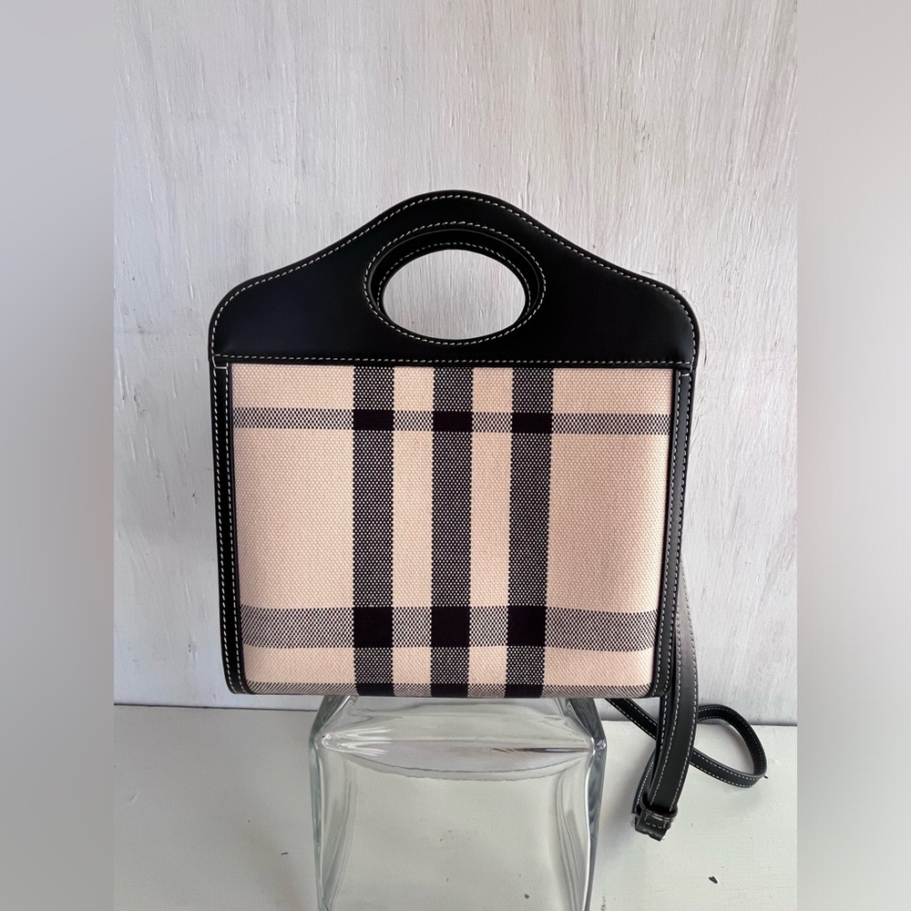 BURBERRY Check Jacquard Pocket Bag - Picture 5 of 17